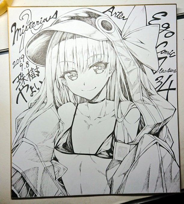 こみトレ手描き色紙1(全5枚)
今回の手描き色紙は7,000円スタート・1,000円単位の入札形式でお願いします。受付は11～14時です。当日、スペース(やまぐちぷりんと・ス-09b)で現物をご確認の上で、よろしくご検討ください。
#こみトレ34 