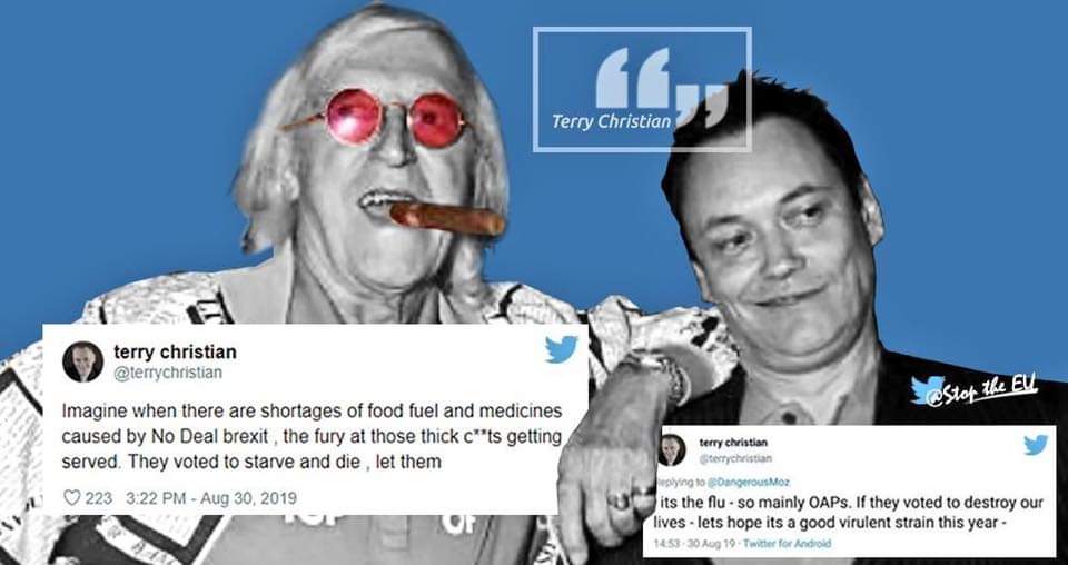 StevenH40525880's tweet photo. @terrychristian I see you're best mates with that chief nonce, maybe the police should check your hard drives?  You're scum of the earth for wishing the elderly to catch the flu and die, maybe you should fuck off &amp; leave the UK you prick 🖕 https://t.co/3uj365PkED