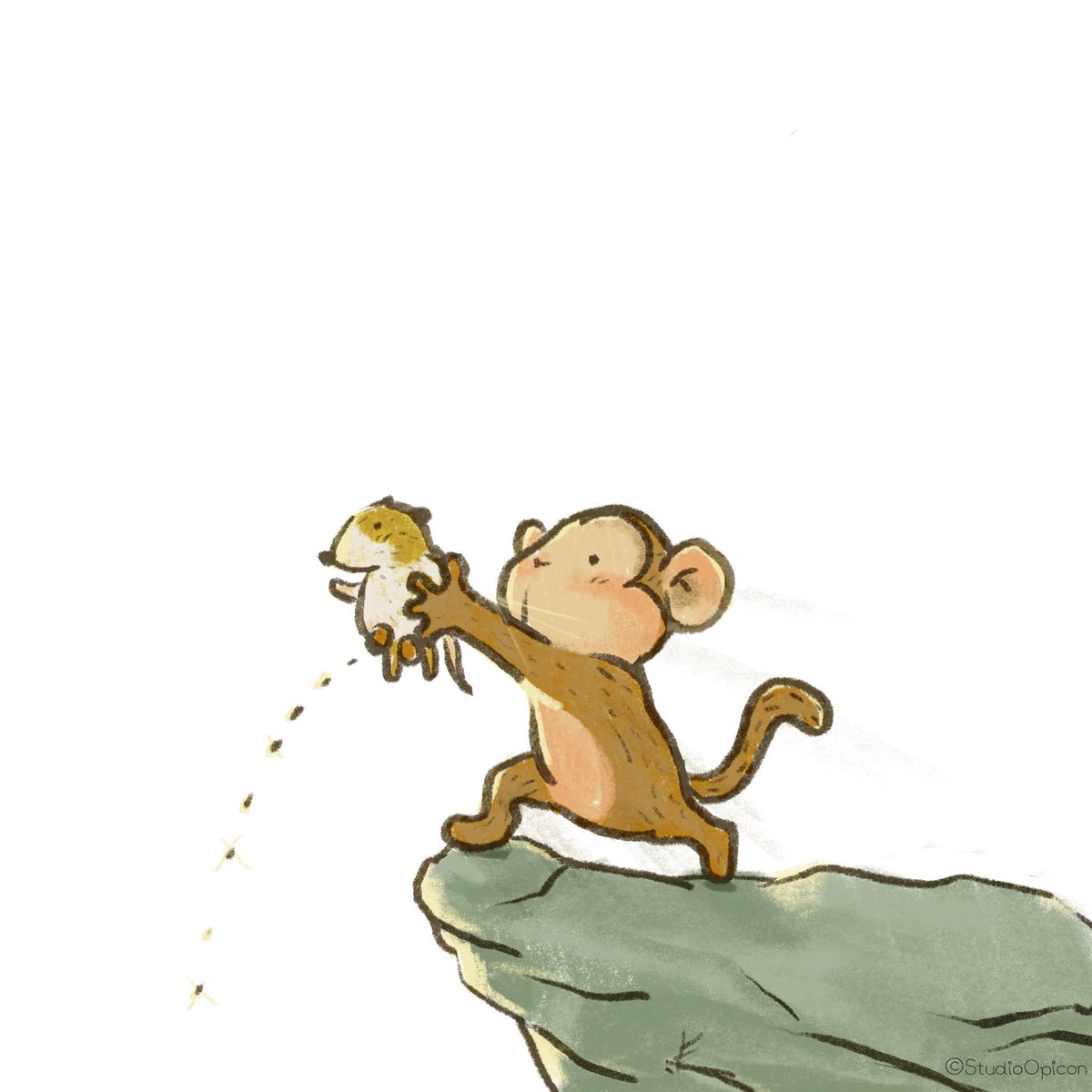 Studioopicon プライドちっち イラスト キャラクター サル ハムスター ライオンキング プライドロック ちっち 動物イラスト 和み系キャラ ゆるいイラスト Illustration Character Monkey Hamster Lionking Priderock