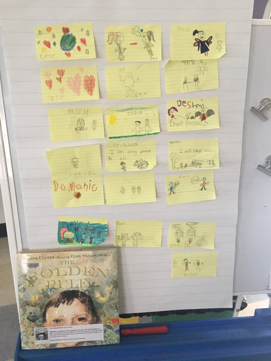joannmorrisgr2's tweet photo. Read “The Golden Rule” Book today. Children drew pictures and wrote about how we can live by God’s Golden Rule! https://t.co/86MADKg8SV