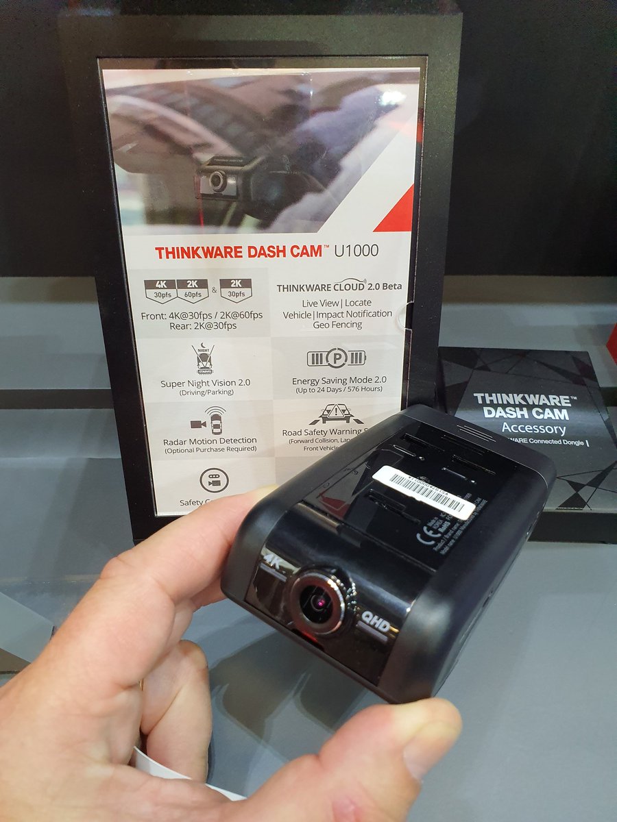 Ben Wood Thinkware Also Had It S New 4k U1000 Dashcam On Display A New Form Factor But Key Thing Is 4k Support As It Makes It Easier To Capture Number
