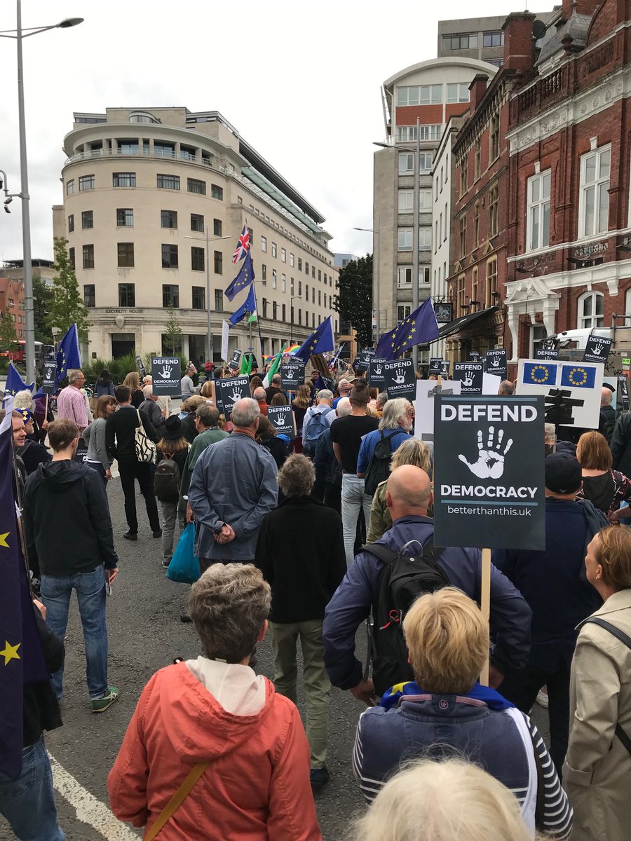 GaryNewman's tweet photo. We’re on the march in Bristol! #StopTheCoup #DefendDemocracy https://t.co/RiiaUrW7qb