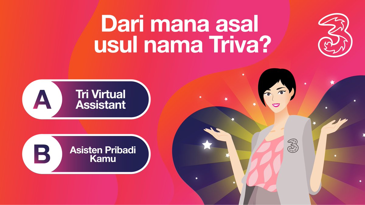 Hai kesayangan mimin! Masih mau pulsa 25k kan?

Nih ikutan, caranya:
1. Wajib follow <a href="/3CareIndonesia/">3Care Indonesia</a>
2. Retweet &amp; like postingan ini
3. Pilih jawaban yang sesuai
4. Jangan lupa, sertakan hashtag #3ViaTime &amp; #3CareForYou

Ditunggu sampai Minggu, 8 September 2019!