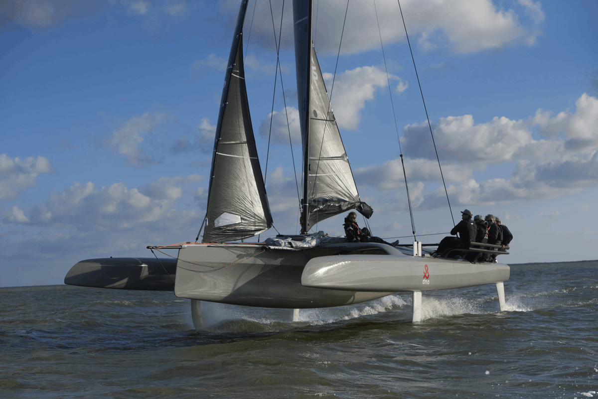 SailingDna's tweet photo. #Sailors can’t get enough of this amazing foiling machine: the TF10! The #Newportboatshow is the perfect #opportunity to see the TF10 in person, so come and check it out at our booth Dock N-5 E!  https://t.co/9lhydREmlP @MorrelliMelvin @tf10class #trimaran #multihull https://t.co/RTPIk94Mgy