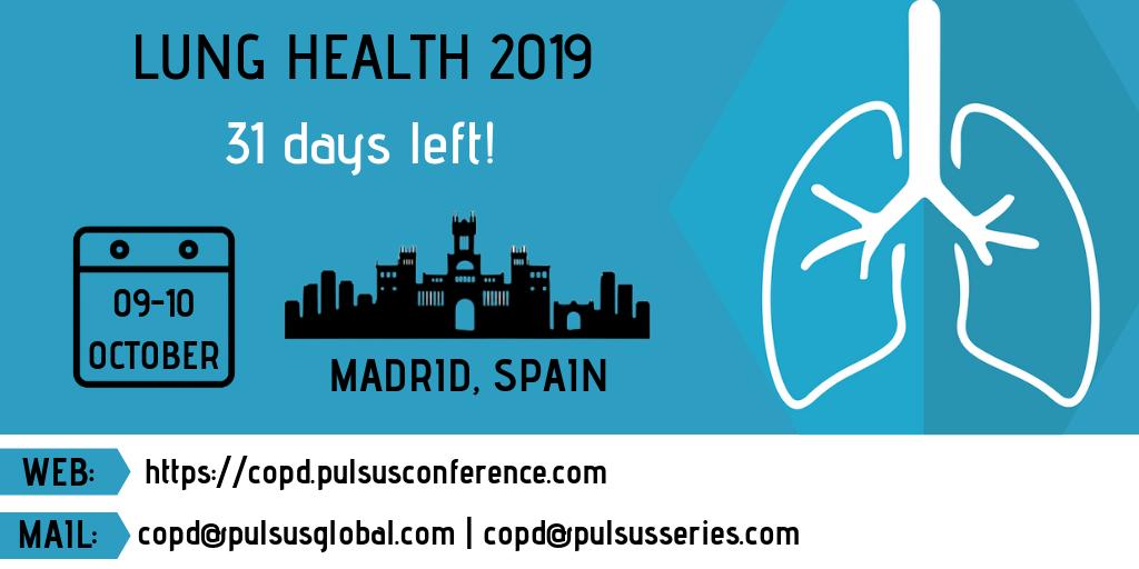 copdconfrence's tweet photo. Engage yourself to the 2nd World Congress on COPD, Asthma and Lung Health.

-Few slots are left

-Special waivers are available
#copd #asthma #conference #lungdisease https://t.co/ZDcr2dFHNe