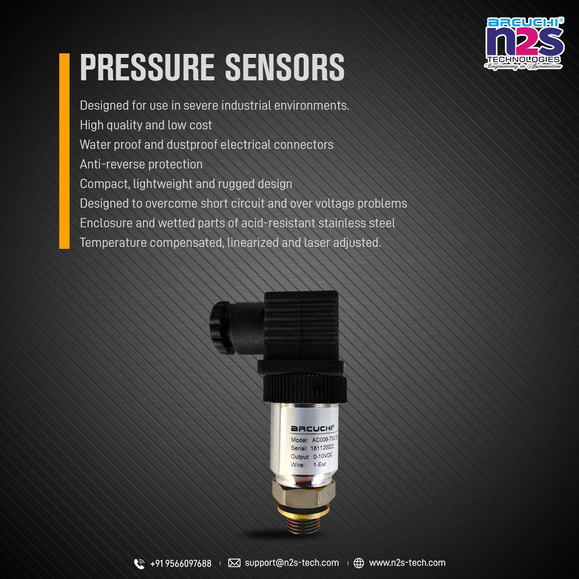 N2S_Tech's tweet image. #PressureSensor

• Designed for use in severe industrial environments.
• High quality and low cost
• Water proof and dustproof electrical connectors
• Anti-reverse protection

#MouldTemperatureController #MTC
#LinearScale #Scale #Linear #InjectionMolding #PlasticMolding