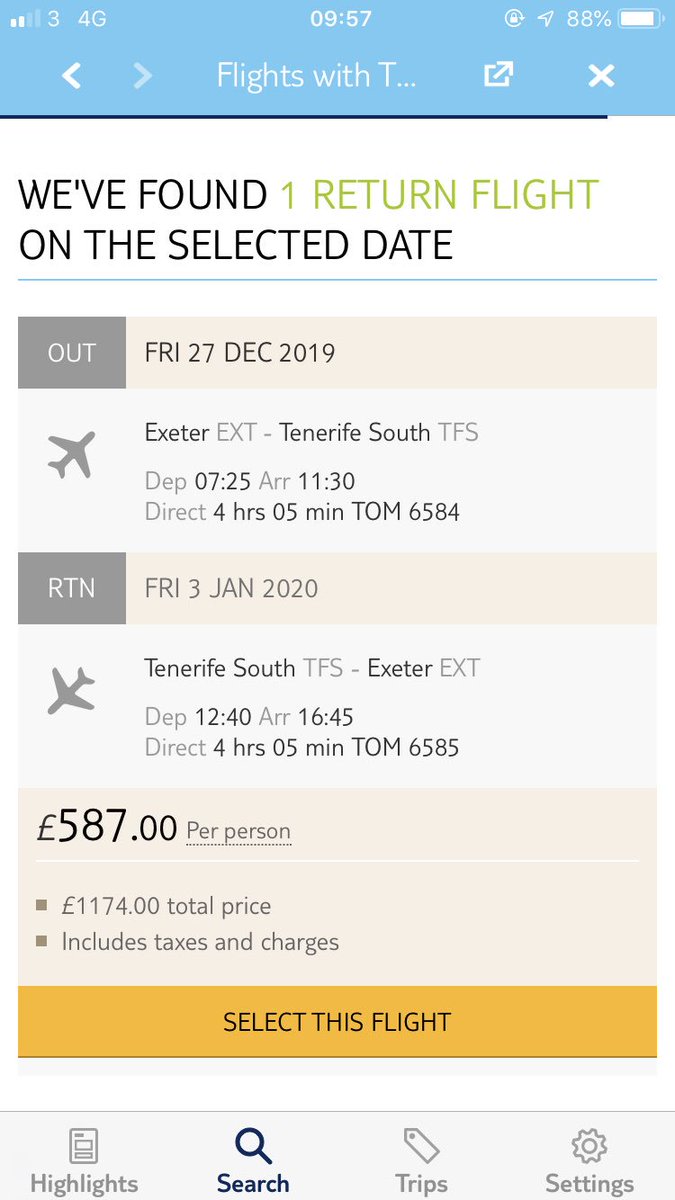 vjd202's tweet photo. @TUIUK really angry you told me you CANCELLED my flight on 27th December from Exeter to Tenerife South so at great expense and inconvenience I rearranged my travel from Bristol but yet it’s still possible to book that flight? Please explain.... https://t.co/85cWHQWSwY