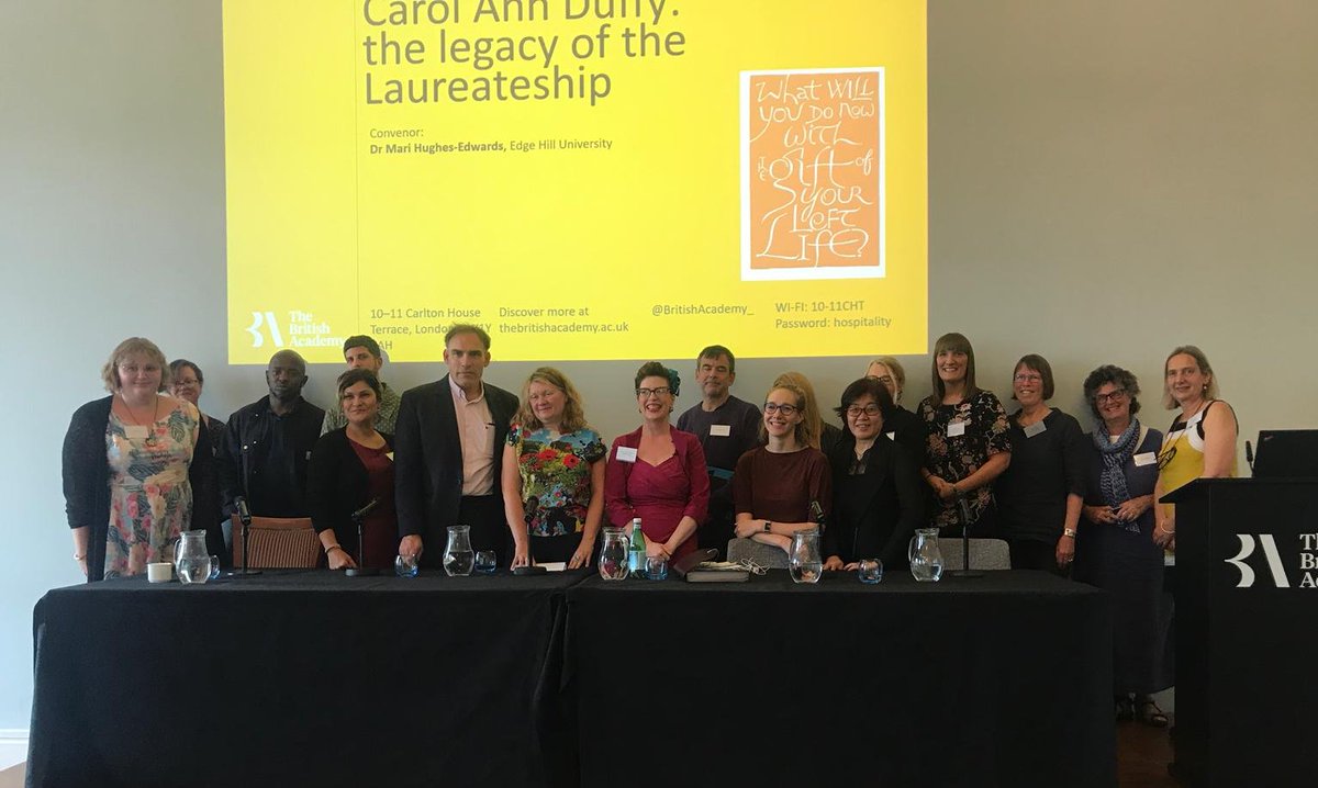 emmalouisedeeks's tweet photo. Honoured to have spoken at the @BritishAcademy_ conference alongside such talented academics, teachers, poets, publishers, booksellers &amp; literary advocates #carolannduffy #legacyofthelaureateship #britishacademy #contemporarypoetry #academia #conference https://t.co/asvo6cskYU