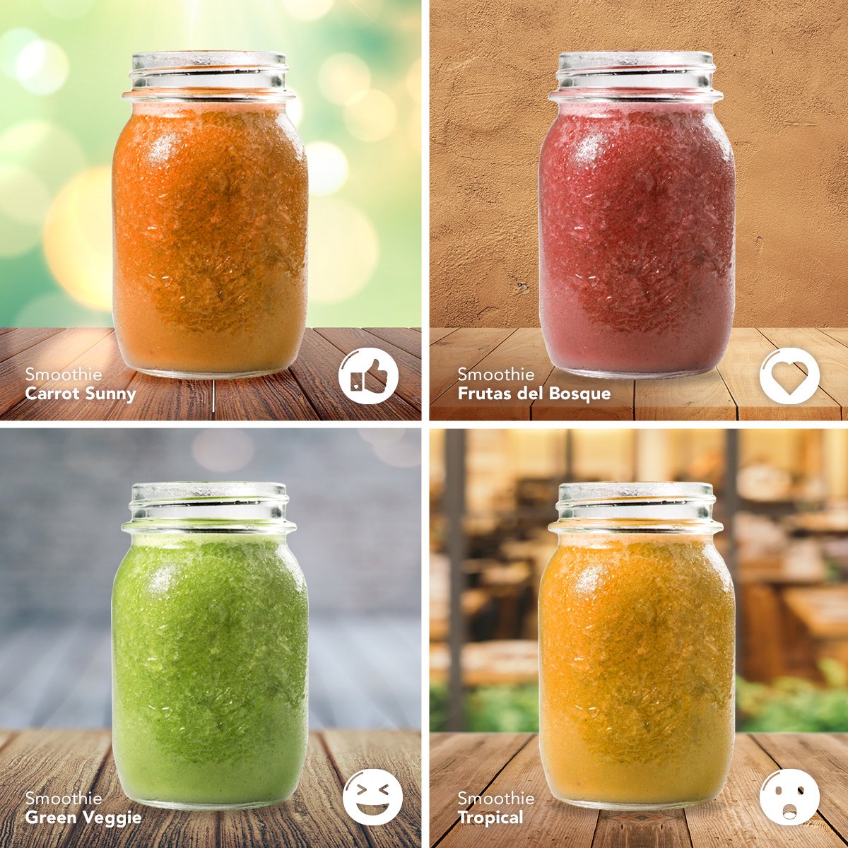 SMOOTHIES que despiertan sonrisas 😀 Prueba estos sabores y muchos más en #Panaria 
🍊🍓🍏🍋
.
.
.
#Panaria #ConMuchoGusto #Smoothies #CarrotSunny #Frutosdelbosque #GreenVeggie #Tropical