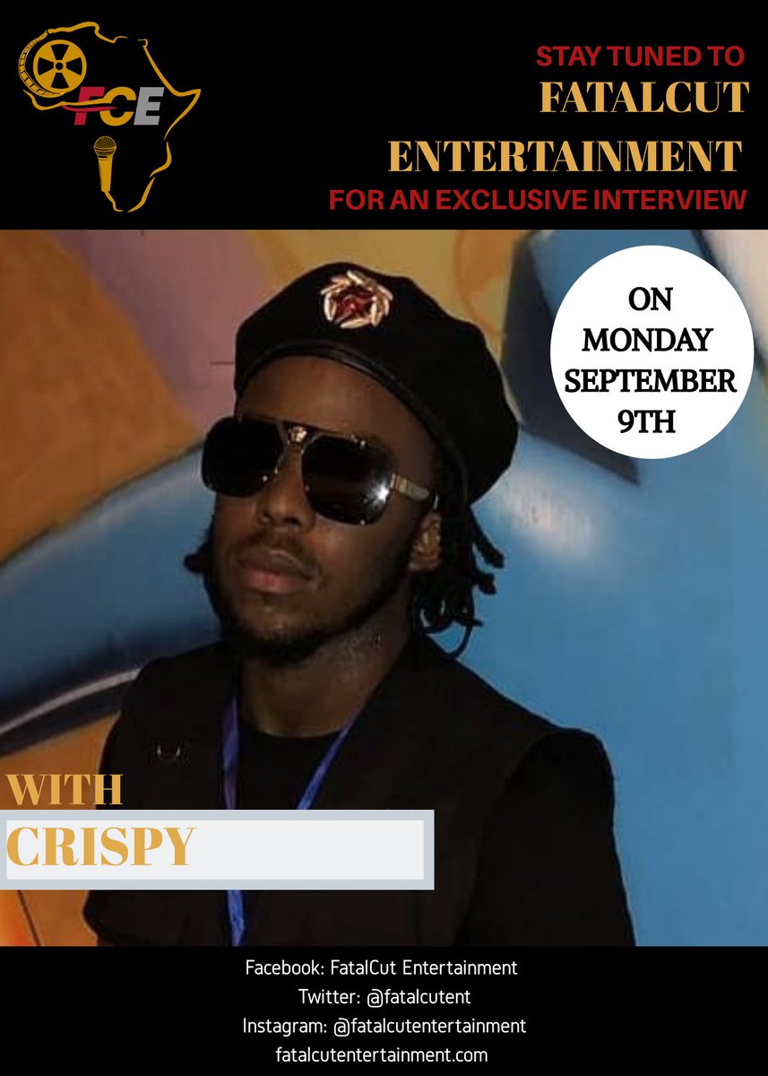 FatalCutEnt's tweet photo. An Exclusive Interview with Cameroonian artiste, Crispy(@CrIsPy_rapDD) will be released on our platforms on Monday from 12pm. Stay tuned!!! 🇨🇲
#FCEProfiles #Cameroon #Cameroonians https://t.co/IYaavuE3zm