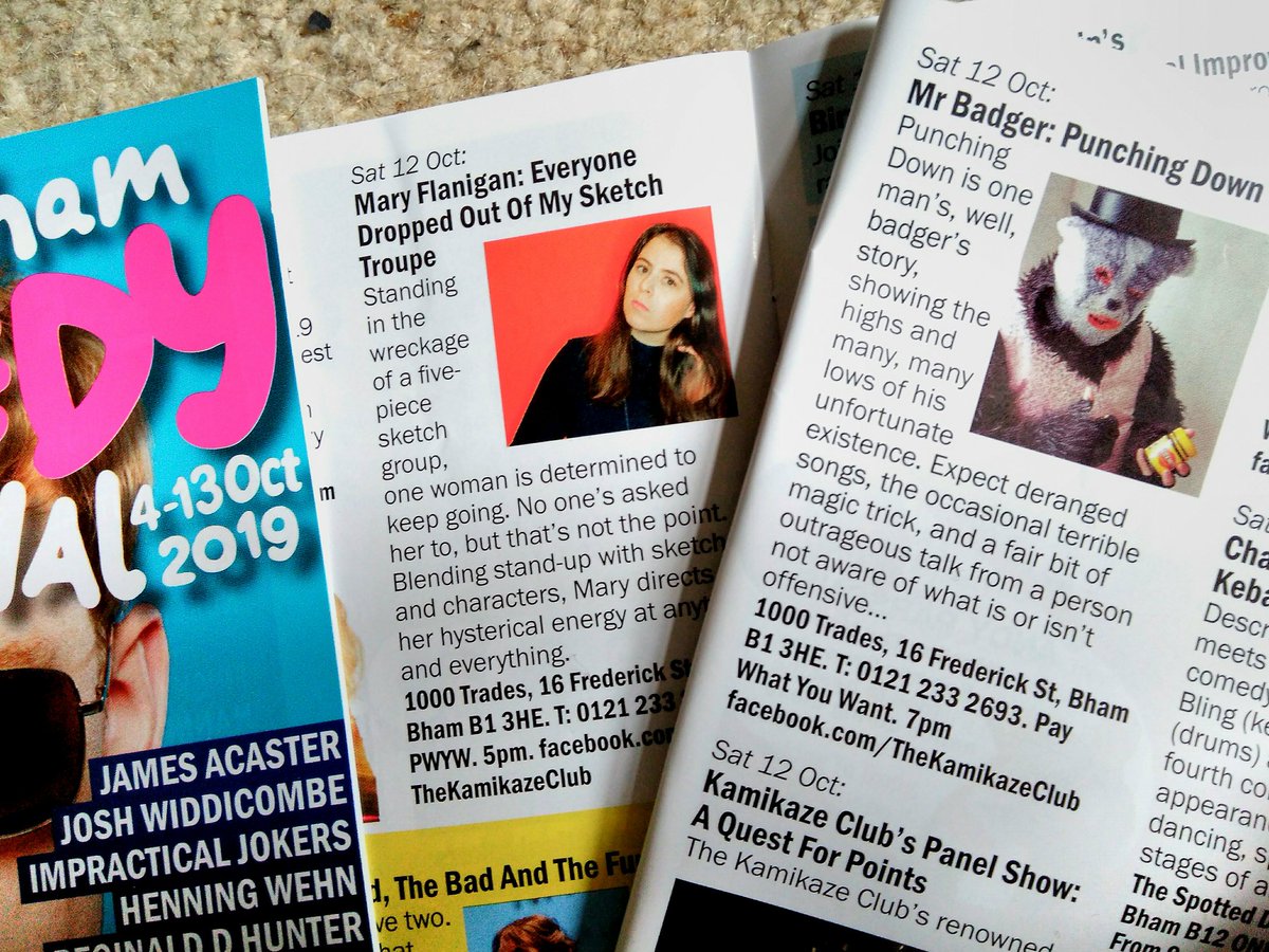 BhamComFest's tweet photo. Great catching up with @TheKamikazeClub this morning. They have a great line-up this year inc #BreakingTalent nominee @ourladyofFlan + #MrBadger + #QuestForPoints https://t.co/HuHYShJuyu