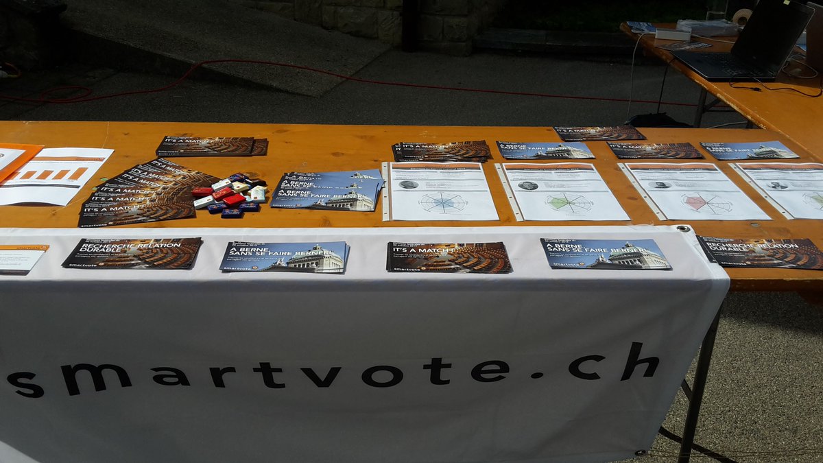 smartvoteCH's tweet photo. smartvote est aujourd'hui au Marché moudonnois pour participer à #objectif50 de @miseaupoint! Résultats à retrouver sur la RTS courant octobre! #EF2019 https://t.co/FbYrVbAU4z