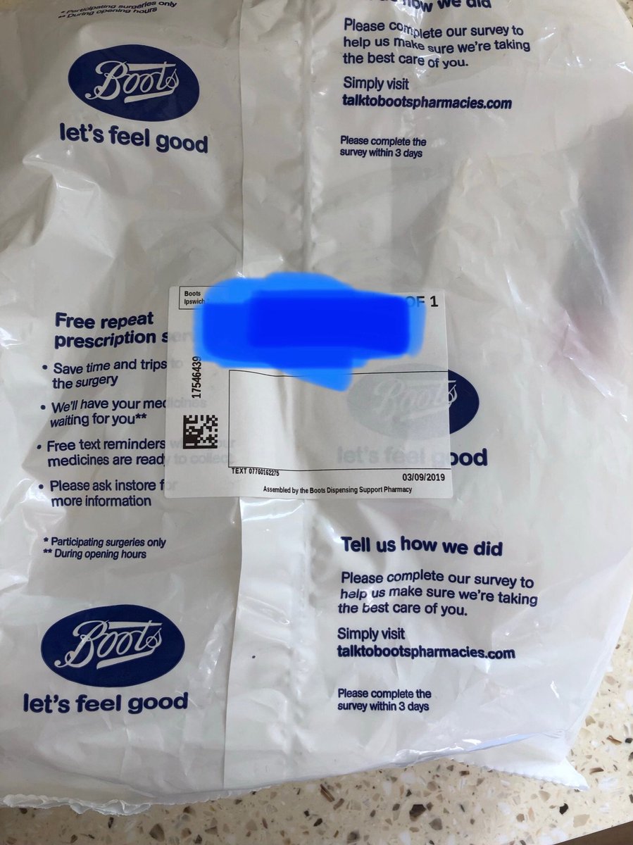 easternsparkle's tweet image. Disappointed to find my prescription from @BootsUK pharmacy attached to my GP practice, is now issuing the meds in PLASTIC BAGS, bad enough getting a paper bag each time but plastic, really? Unbelievable #singleuseplastic #backwardsstep