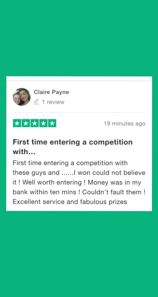 play2wincompet1's tweet photo. Another P2W Winner and another ⭐⭐⭐⭐⭐ review on Trust Pilot.
Happy YOU = Happy US 👌😁😊👍 https://t.co/9t3GgIbCY3