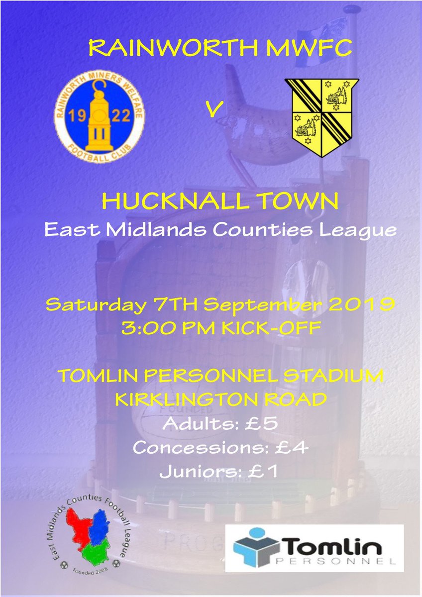 TomlinPersonnel's tweet photo. Another great game on the Cards today at The @TomlinPersonnel Stadium as Rainworth MWFC take on high flying Hucknall Town - Come on Down as you will be in for a great game
@RainworthMWFC @HucknallTownFc
#Football #EMCFL #Sponsorship https://t.co/zZYR19vLgy