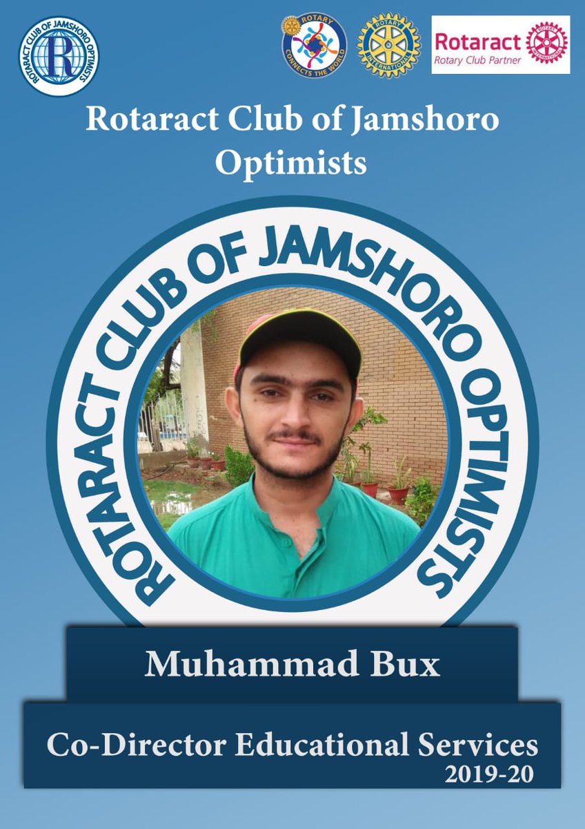 RACJamOptimists's tweet photo. Welcoming Mr. Muhammad Bux as Co-Director Educational Services for the year 2019-20.

Regards,
Komal Sindhu 
President- RAC Jam optimists

#Rotary
#Rotaract
#ServiveAboveSelf
#RotaryConnectsTheWorld
#RotaractCreatsImpact
#FellowshipThroughServices
#RACJamshoroOptimists
#RID3271 https://t.co/rDDIiCOIlK