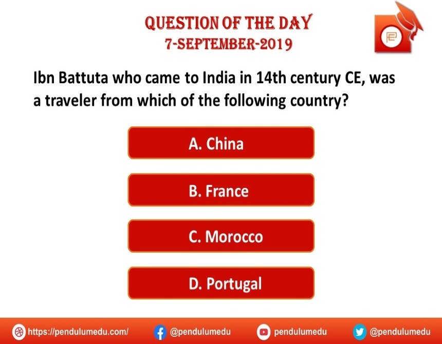 pendulumedu's tweet photo. Comment the correct Option!

To know the correct Answer, Visit- https://t.co/gqCD0wF1vg

#Quiz #GeneralKnowledge #QuestionOfTheDay #DailyQuiz #banking #IbnBattuta #MedivalHistory https://t.co/1HcVrU9v5Y