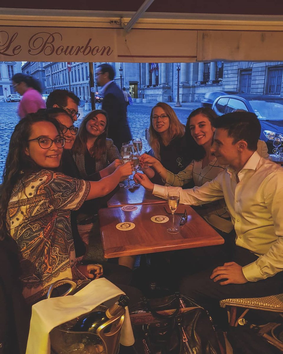 ModeleuParis's tweet photo. The #MEUP2019 organising team celebrated this successful second edition as actual MP's of the French National Assembly do; Champagne at Le Bourbon 🇫🇷🇪🇺 #Youthforfuture #EU #Assembléenationale #Paris #France https://t.co/K3FMfZIlN8