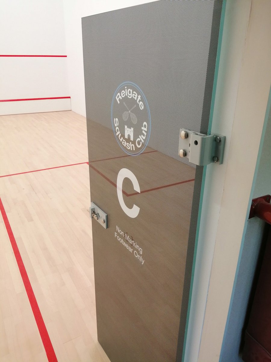 A new glass door at <a href="/ReigateSquash/">Reigate Squash Club</a>!