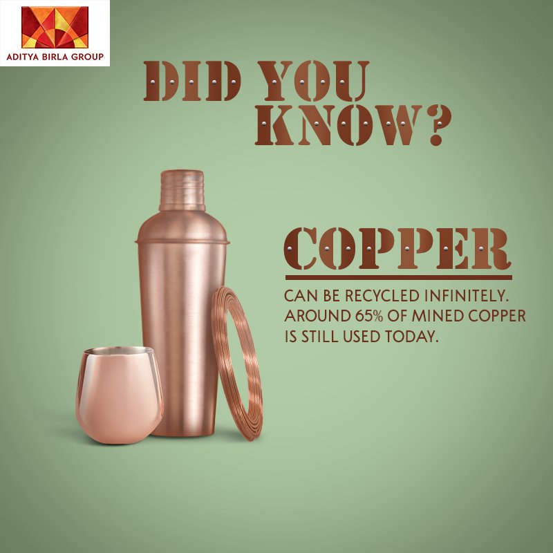 Copper is a cost effective material that should be conserved by recycling.
Birla Copper, is doing its bit, and operates one of the largest single location custom copper smelters in the world.
#BigYouKnow #DidYouKnow #FunFacts #BigInYourLife #AdityaBirlaGroup