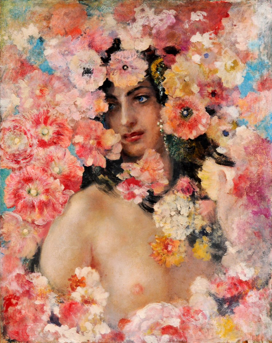 PalazzoFortuny's tweet photo. Dal ciclo pittorico di #MarianoFortuny ispirato all’opera di #Wagner, condividiamo una tempera su tavola raffigurante il personaggio di #kundry, ora in mostra al Museo #Mitsubishi Ichigokan di #Tokyo
#parsifal #painting #potd #flowers https://t.co/7JPRYVL9gJ