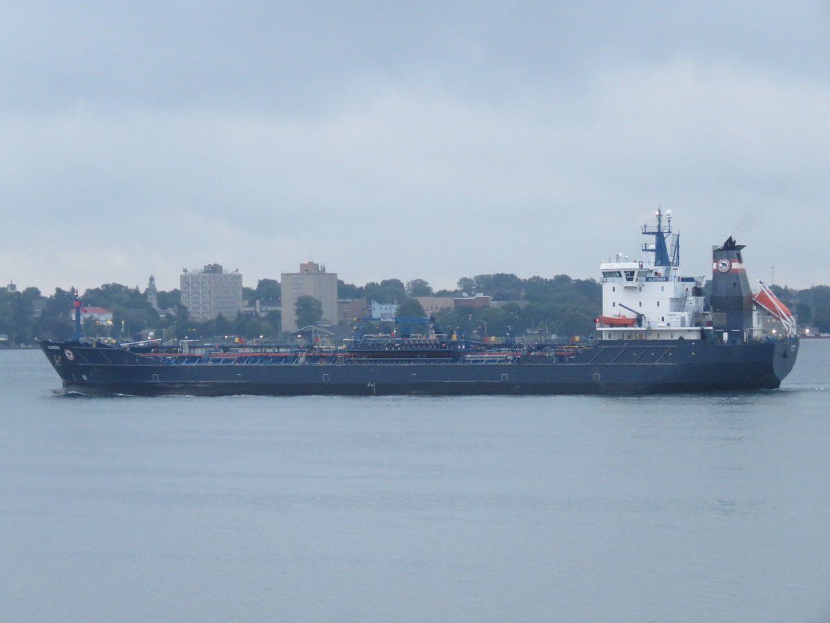 PrescottAnchor's tweet photo. 7 Sept 2019 down #StLawrenceSeaway at Prescott ON 06h26 Algosea, oil/chemical tanker flagged Canada for Tracy, QC. #Algosea #Algomaships #Seaway60 https://t.co/DO3Zx0ibDy