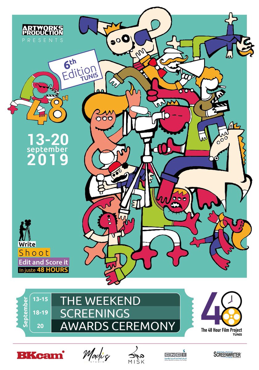 artworksproduc's tweet photo. L'AFFICHE OFFICIELLE DE LA 6ème EDITION 2019

Derniers jours pour vous inscrire, il reste quelques places.
Qui ira représenter La Tunisie à #FILMAPALOOZA Rotterdam 2020 la grande finale internationale ?
https://t.co/DE4LYhRadK https://t.co/4pPgP831hZ
