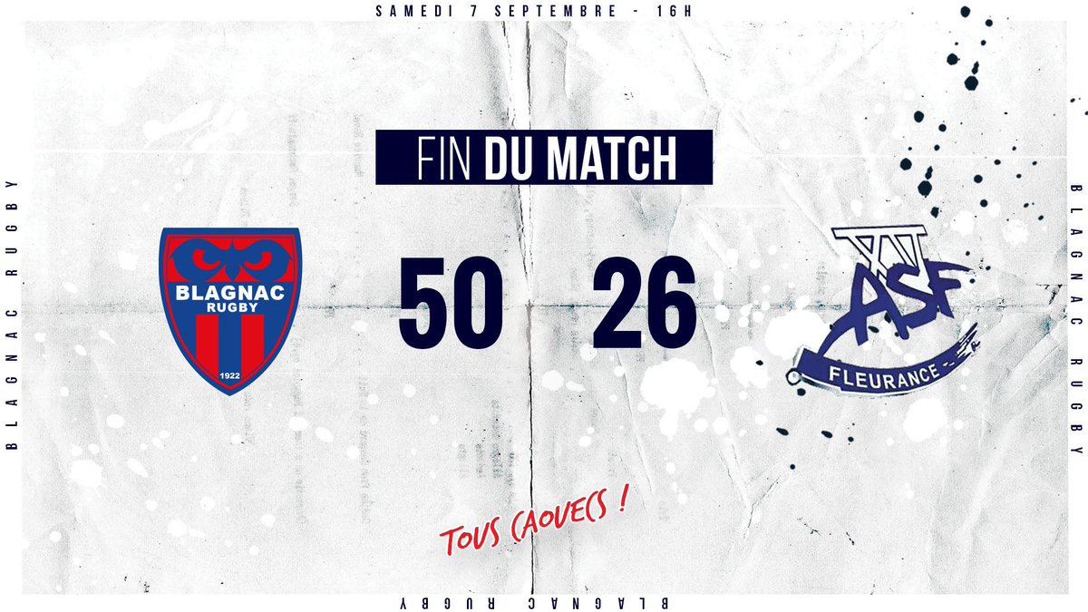 VICTOIRE | Première journée et première victoire : 7 essais à 4, synonyme de bonus offensif 🔝 #BRASF