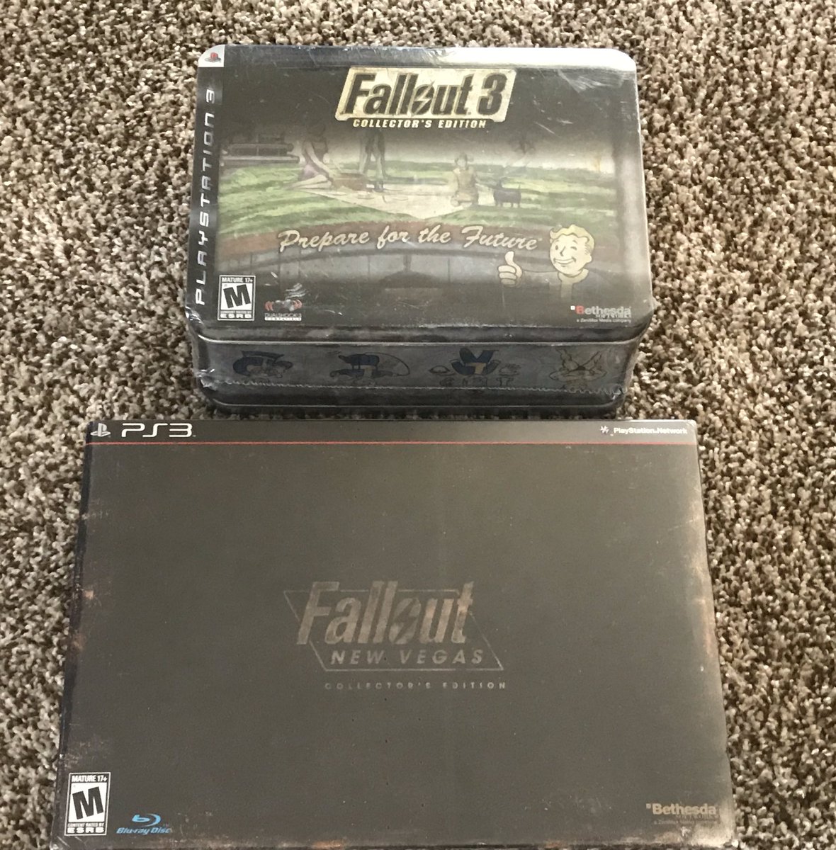 MittenSquad's tweet image. I try not to spend money on things I don’t use, but I made an exception when I reached 500,000 subscribers. I bought sealed copies of Fallout 3 and Fallout New Vegas’s Collector’s Editions.

I also bought a sealed copy of Elmo’s Letter Adventure but it hasn’t been delivered yet.