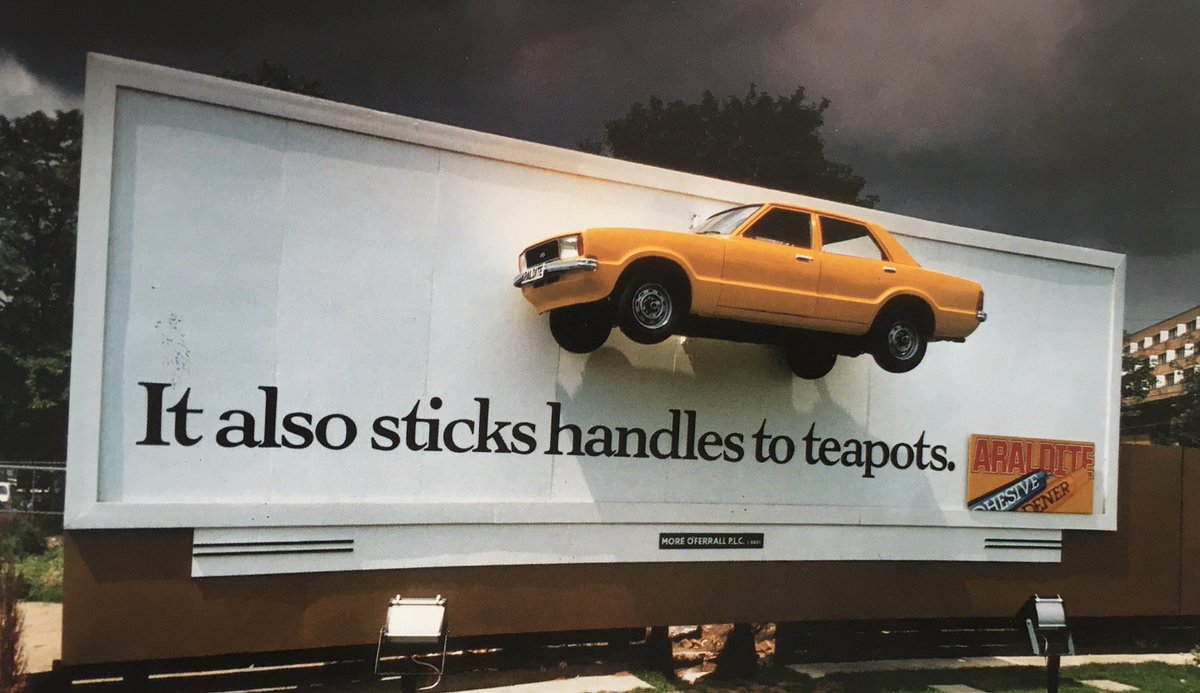 rshotton's tweet photo. The ultimate product demonstration ad

1982 Araldite ad by Ian Potter and Robert Kitchen https://t.co/2zkPEqbi2L