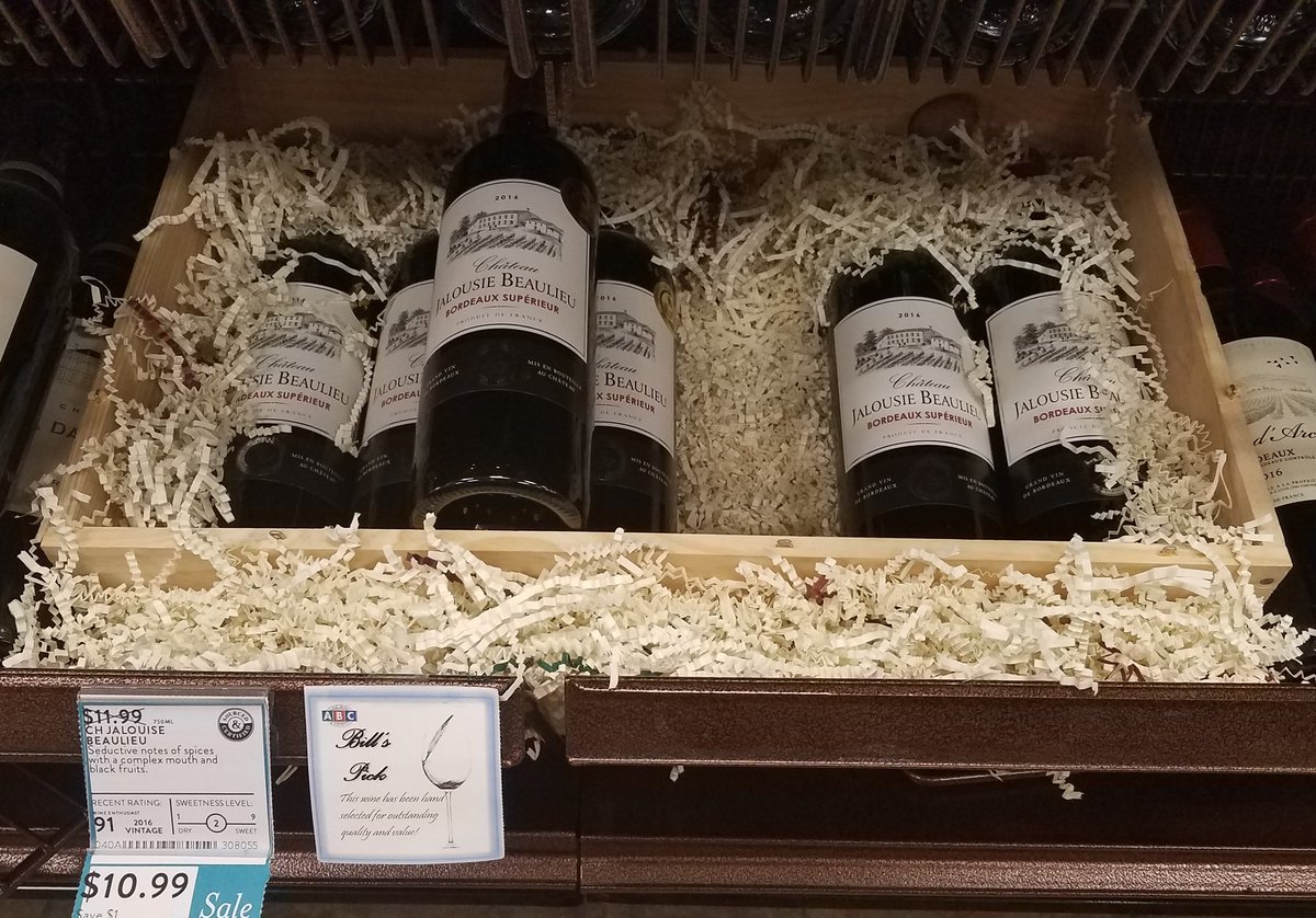 ABCwineBillK's tweet photo. Finally got around to merchandising some #Bordeaux in their #woodencrates. They look great and are selling. #cheers https://t.co/946bbOrsBL