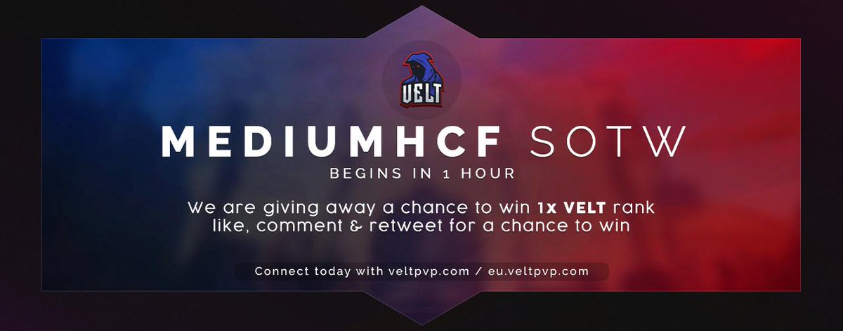 VeltPvP's tweet image. ⏰ MediumHCF SOTW will begin in just 1 hour! 

📃 veltpvp.com/thread/1146/Me…

🔁, ❤️ and comment your IGN below for a chance to win a Velt Rank!

🎮 veltpvp.com
💳 store.veltpvp.com