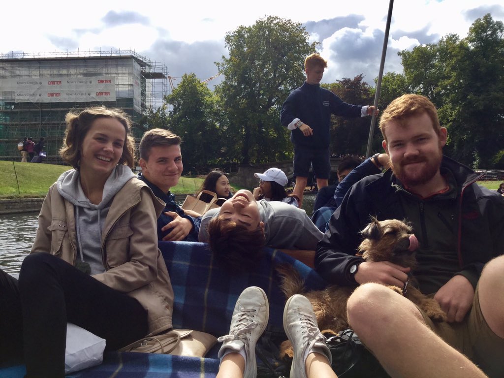 StChrisBoarding's tweet photo. First weekend trip of the year: Punting in Cambridge! Not all the newbies are used to the "English Summer" #boardinglife #iloveboarding #mindthegap #winteriscoming @StChris_School https://t.co/Ywmhx9eIo7
