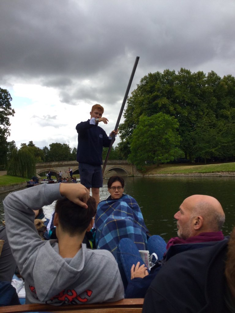 First weekend trip of the year: Punting in Cambridge! Not all the newbies are used to the "English Summer" #boardinglife #iloveboarding #mindthegap #winteriscoming @StChris_School