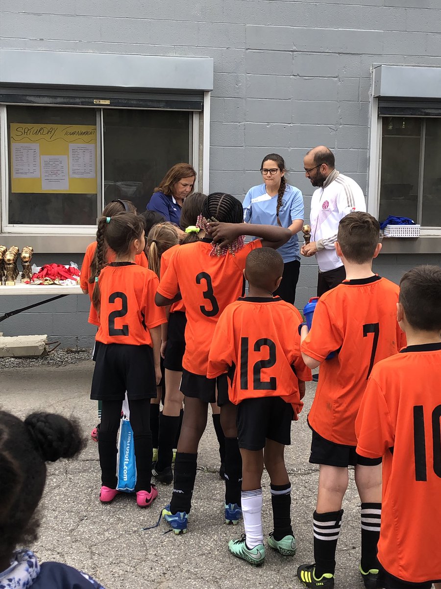 YorkJetsSC's tweet photo. Trophy time for younger  #HouseLeague players! Thanks to our great volunteer coaches and local sponsors. @YorkJetsSC ending another successful youth #Toronto #SoccerSeason. #YorkJetsSC https://t.co/NcQ26Wh9vI