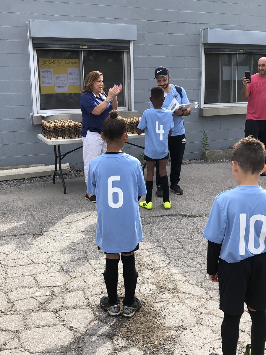 YorkJetsSC's tweet photo. Trophy time for younger  #HouseLeague players! Thanks to our great volunteer coaches and local sponsors. @YorkJetsSC ending another successful youth #Toronto #SoccerSeason. #YorkJetsSC https://t.co/NcQ26Wh9vI