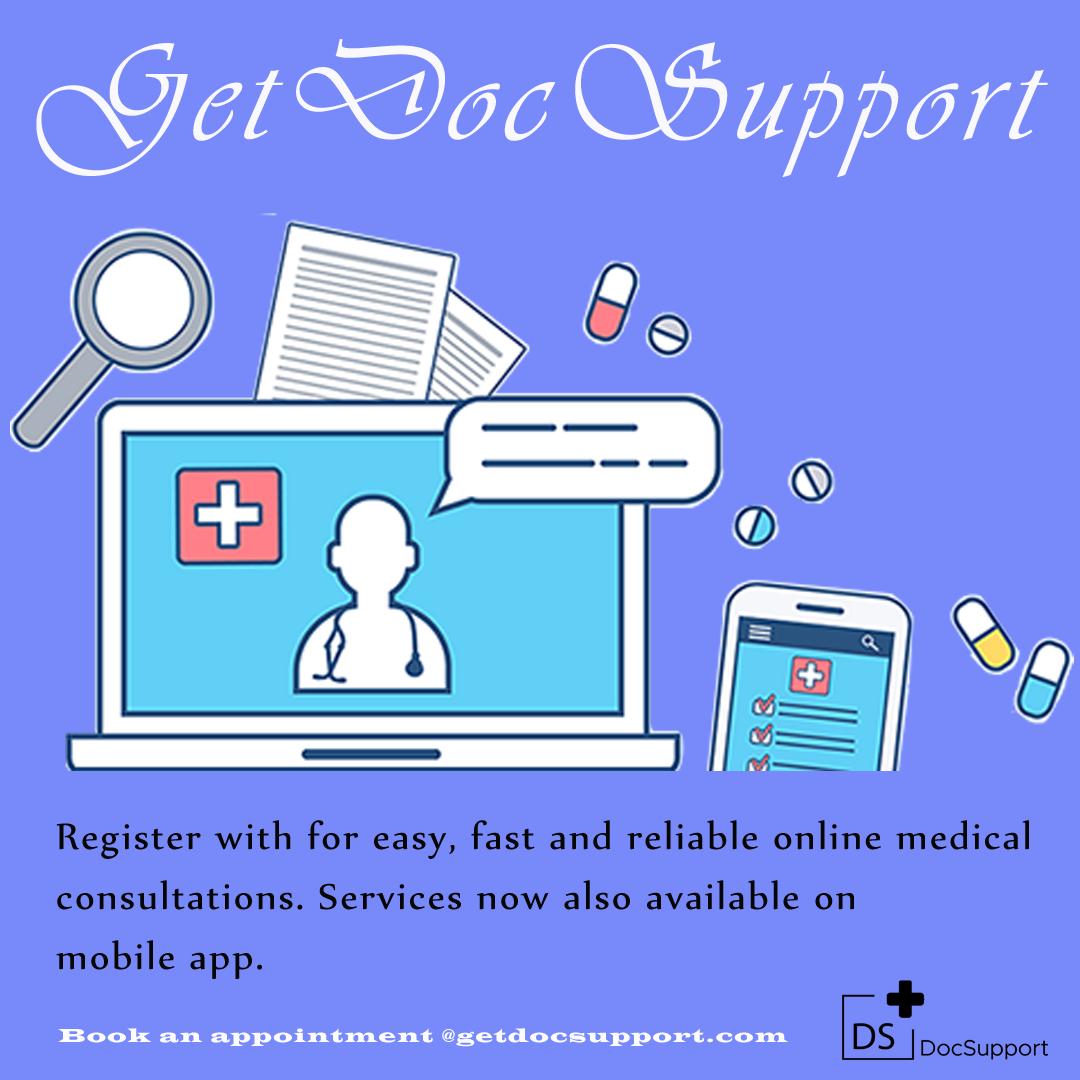 DOCSUPPORTLLC's tweet image. Register for easy, fast and reliable online medical consultations. Services now also available on mobile app.
Connect with us @getdocsupport.com
#DocSupport #OnlineDoctor #OnlineConsultations #VideoCall #TalkToADoctor