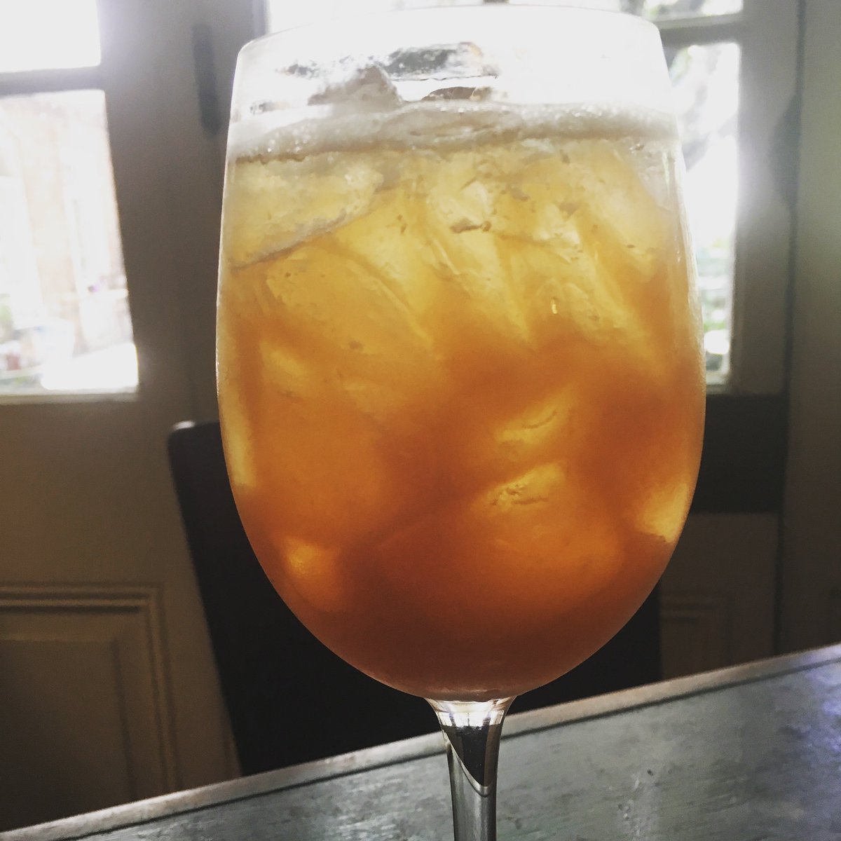 <a href="/CafeAmelieNOLA/">Cafe Amelie</a> the courtyard cocktail today is fresh pressed grapefruit juice, amaro and sparkling wine.