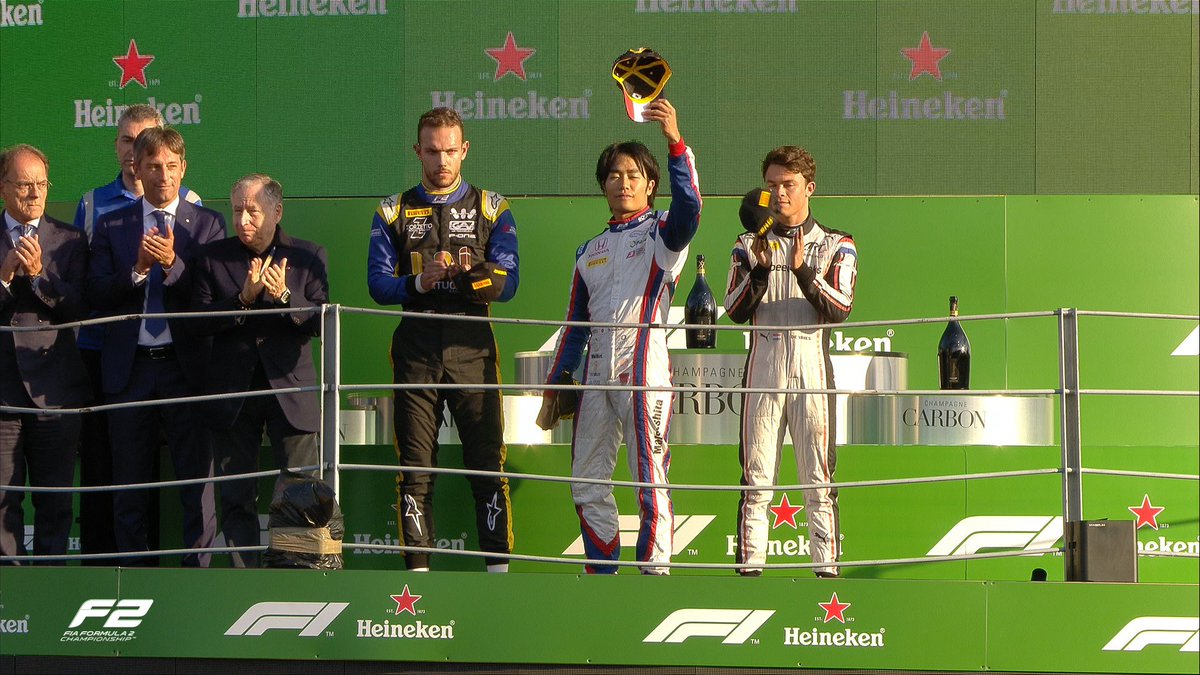 Formula2's tweet image. For you, Anthoine ❤️

The national anthem of France plays out on the podium, in your memory 🇫🇷