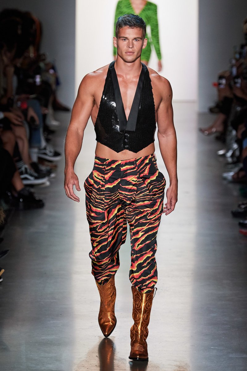 spring collections DO tend to have plenty of looks for pool boys, idiot henchmen, extremely convictable accomplices and oblivious husbands. PATSY for Men, by murderwife (trina turk, jeremy scott,