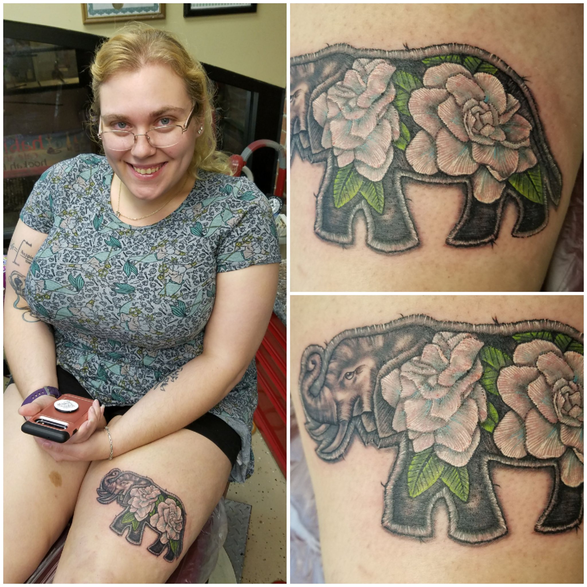 Tattoos by Jeff Ziozios on X: Elephant Patch tattoo tiger tattoo flower  tattoo tribal tattoo by Jeffrey Ziozios at Bay City Tattoos Tampa Florida  #ink #inked #inkedup #tampa #ybor #yborcity #tattoosbyjeffziozios  #baycitytattoos #