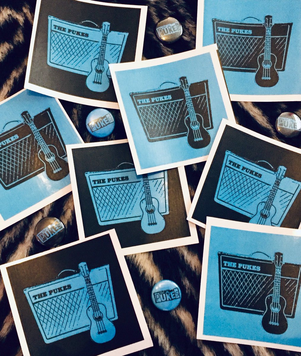 Cool blue stickers and badges for the Never Mind The Buffet album launch gig on Friday 13 September at the Dublin Castle Camden. Come and get one! #thepukesband #nevermindthebuffet #AC30 #coolblue #badgesandstickers #bugbearpromotions