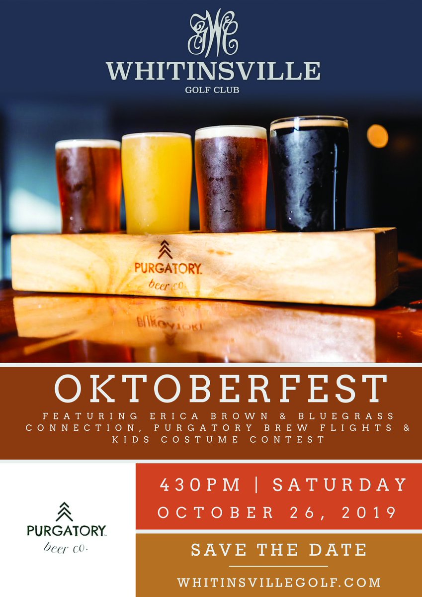 WhitinGolfClub's tweet photo. Mark your calendars for WGC's Oktoberfest - Saturday, October 26th! Featuring @PurgatoryBeerCo https://t.co/lJb97bETHW