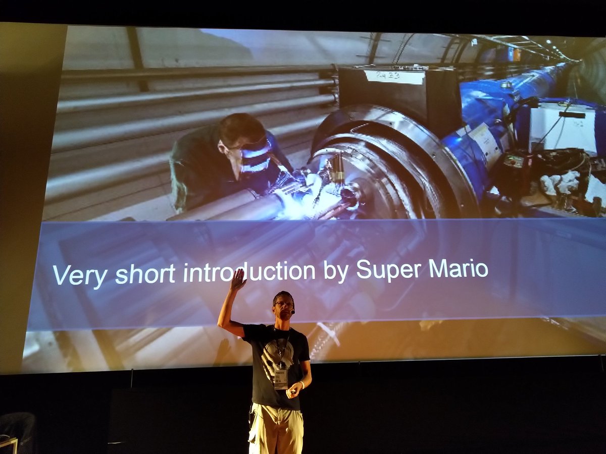 LucasBednarek's tweet photo. @ludodba has  just came on the stage with the music from Mario Bros 😆 He explaines CMAN #POUG2019 #POUG19 @POUG_ORG https://t.co/m2wKjuCcOh
