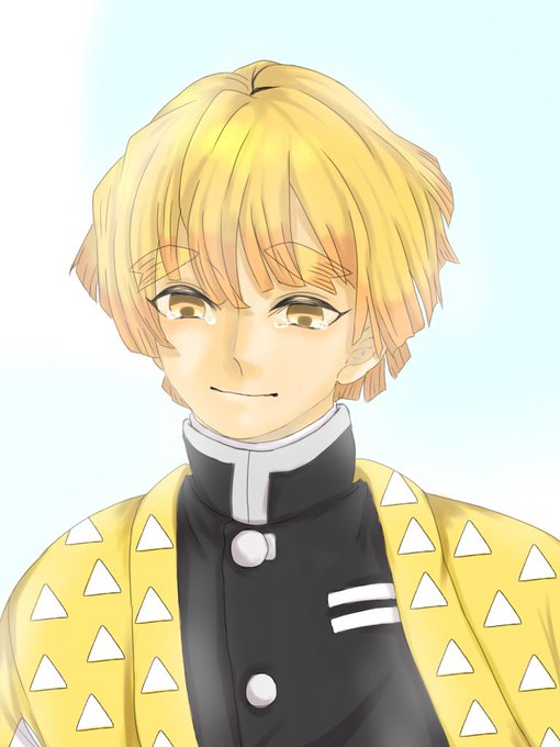 かたた滝さんがTwitterに投稿した我妻善逸(鬼滅の刃)のイラスト。