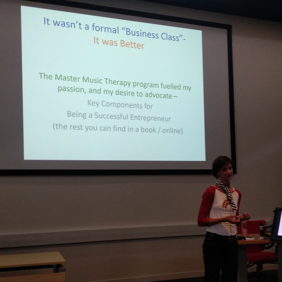 Cambridge Institute For Music Therapy Research Very Energetic Presentation From Finnertyhauser On How The Ma Music Therapy Angliaruskin Prepared Her For Being A Music Therapy Entrepreneur Advocate In Canada