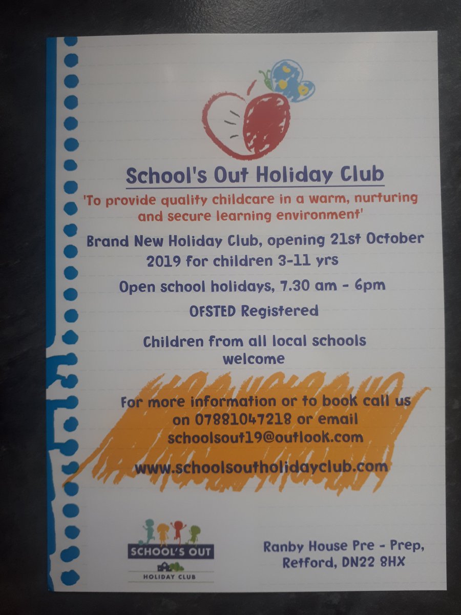 s_ranby's tweet photo. New Holiday Club based @RanbyHouse opening October 2019. Schedule of activities coming soon 😁 https://t.co/L5G6zsXjlX