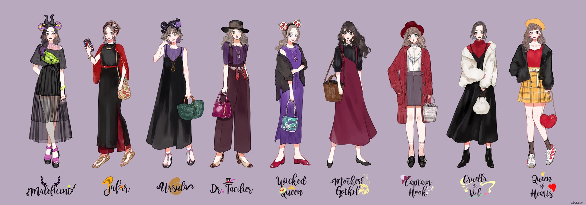 𝐦𝐞𝐞𝐜𝐨 みーこ イラストレーター Anenokekkonn いつもありがとうございます ハデス様コーデ描いてみたいなと思ってはいるのですが ひとまず のディズニーヴィランズで揃えさせていただきました T Co R6glpotmjt Twitter