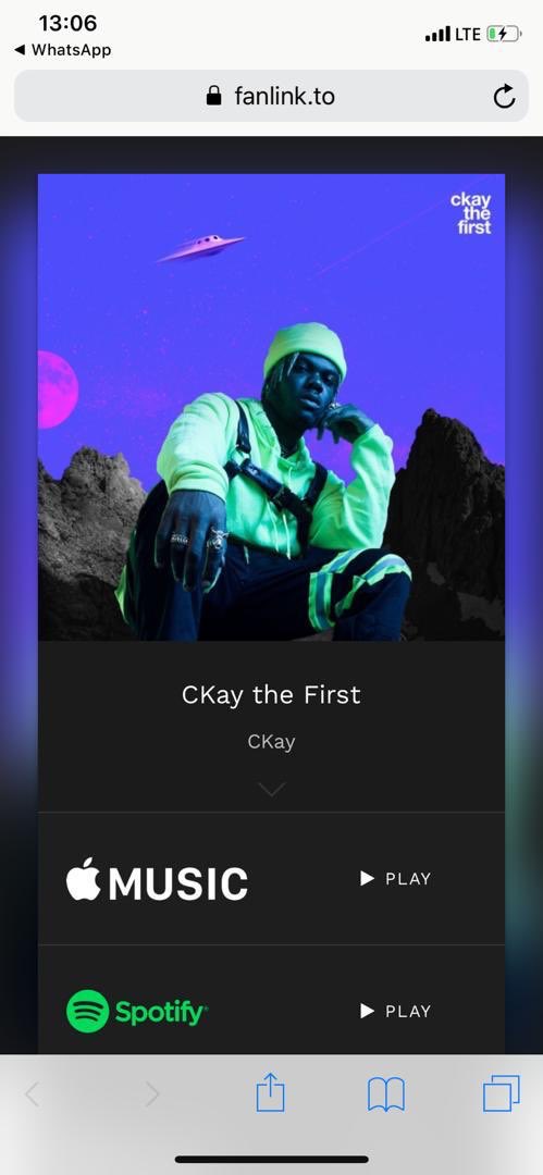 TheTifeFab's tweet photo. This @ckay_yo EP is really lovely. Don’t tell me you’ve not listened to it? #CkayTheFirstEP https://t.co/siv5goYQm4