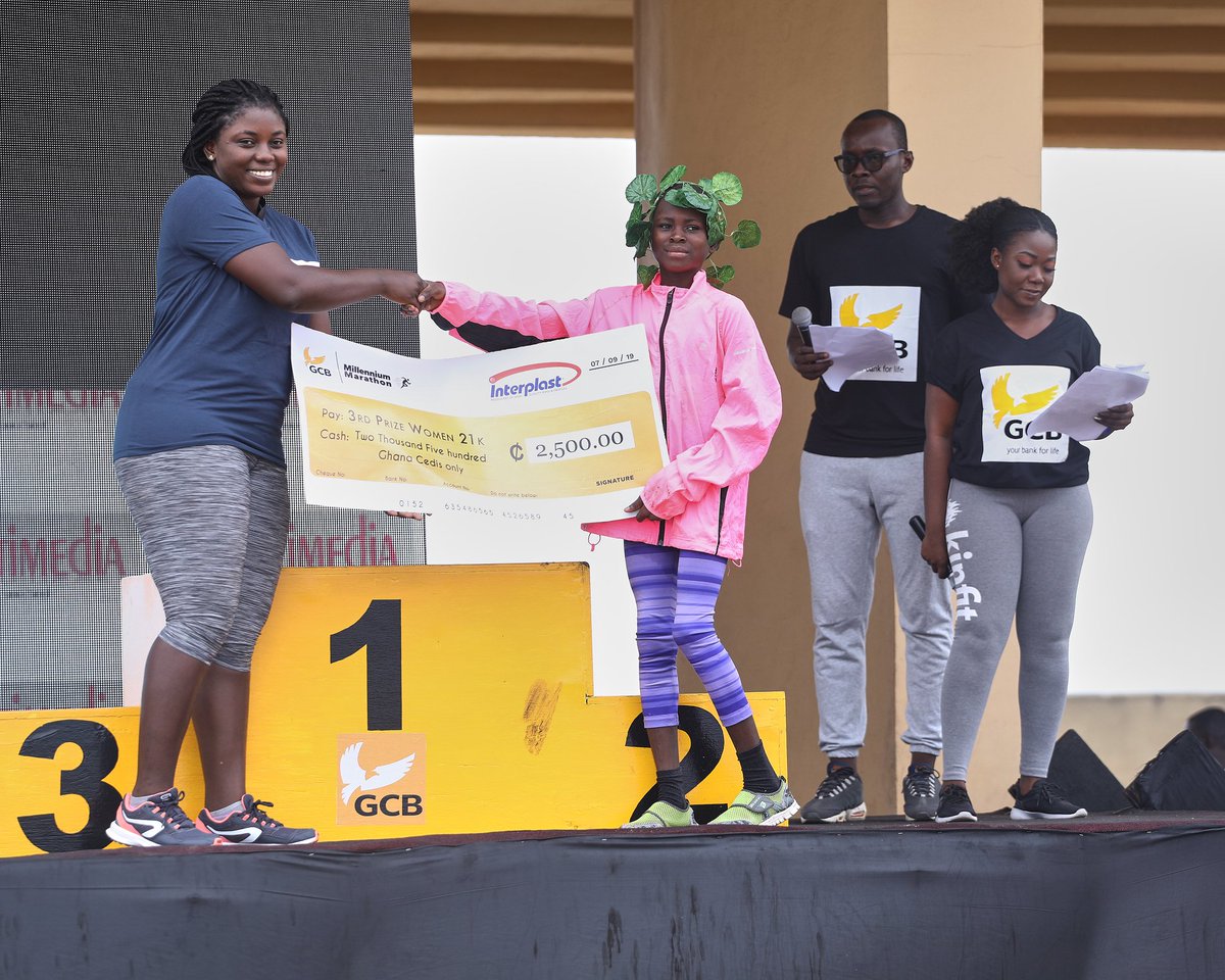 GCBBankPLC's tweet photo. Hard work deserves reward. Here are the winners for the 21K Millennium Marathon in the women's category. They deserve your accolades.
#GCBMilleniumMarathon https://t.co/gW6JnglBrd